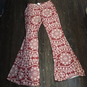 Floral Bell Bottom Pants